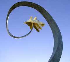 Gold Oak leaf Sculpture 