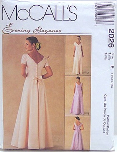  Sewing Pattern Evening Elegance Bridesmaid Formal Prom Wedding Dress