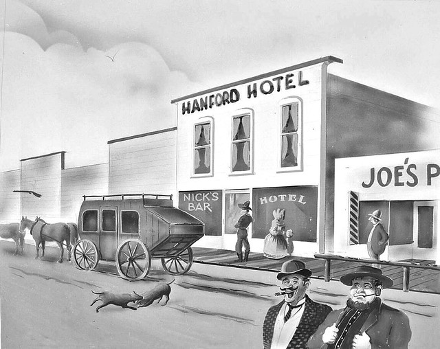 Hanford Hotel Painting...with rifle floating in mid air