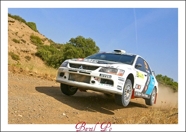 WRC jump ARAUJO Mitsubishi Lancer Evo 9 GREECE Rally Acropolis Thiva SS