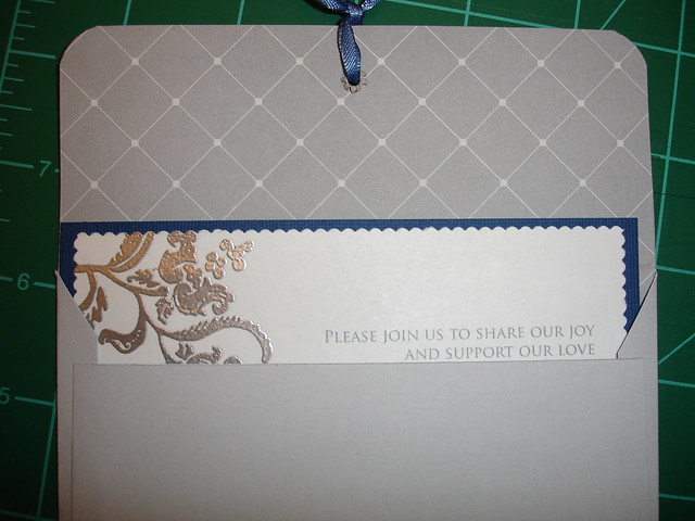Handmade wedding invitations in a Silver Blue color scheme