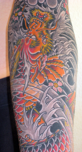 Complete Dragon and Koi Dragon Sleeve 15032009020 Koi tattoos