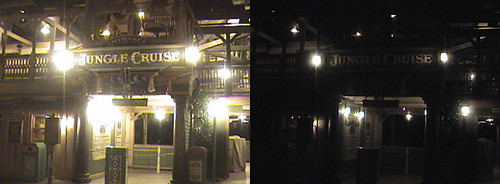 3D, Jungle Cruise, Adventureland, Disneyland®, Anaheim, California, night, color slow shutter, 2009.04.11 00:27