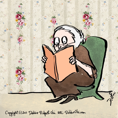 Daily Doodle: Granny Reads A Book