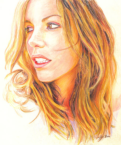 Realistic colored pencil portraits : celebrity And  girls Sketches 