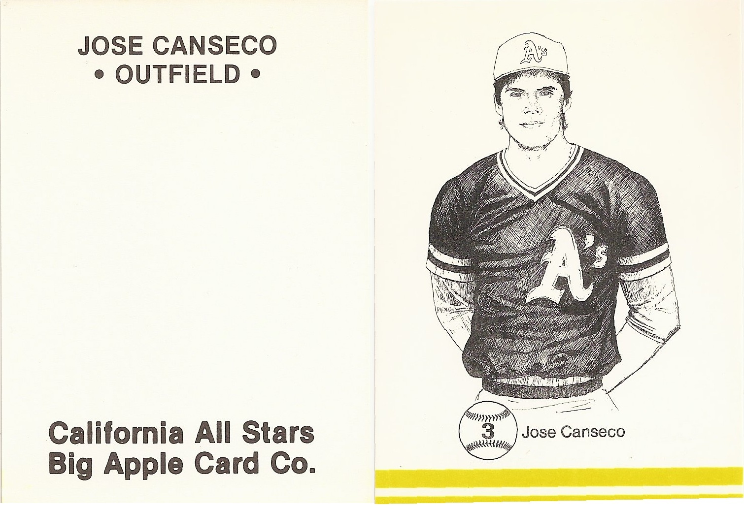 1993 Starting Lineup Jose Canseco Baseball Action Figure With 2 Cards on Card for sale online 