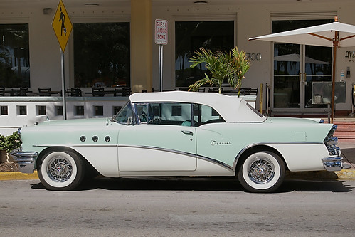 1955 buick special convertible parked in front of the Avalon Hotel on Ocean