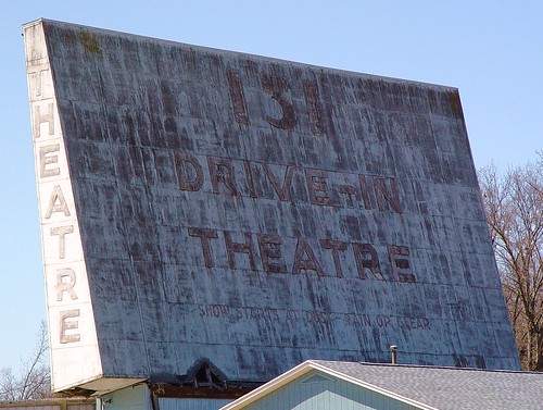 131 Drive-In Theater Screen, Close-Up - Plainwell, Michigan - 4/11/09