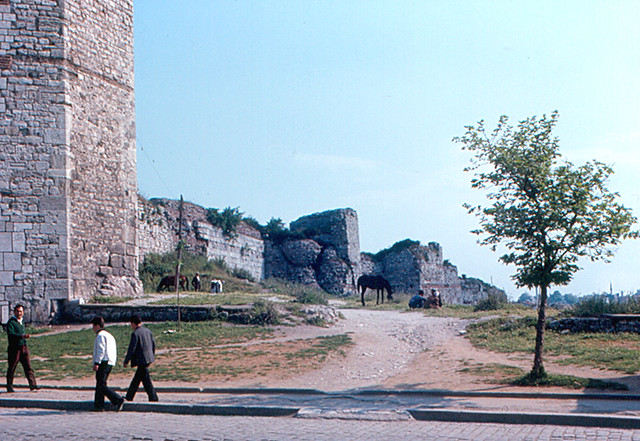 Part of the Istanbul city wall at Edirnekapi, in the northwestern part of