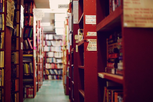 Just one small section of this massive used-books store.