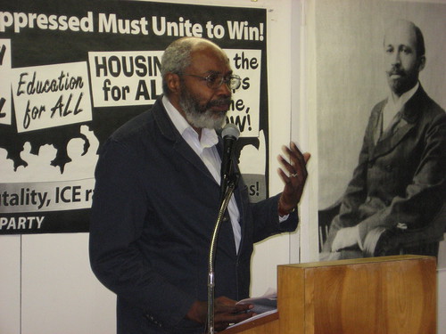 Abayomi Azikiwe, editor of the Pan-African News Wire, speaking at the Workers World African American History Month forum on February 28, 2009. (Photo: Cheryl LaBash) by Pan-African News Wire File Photos
