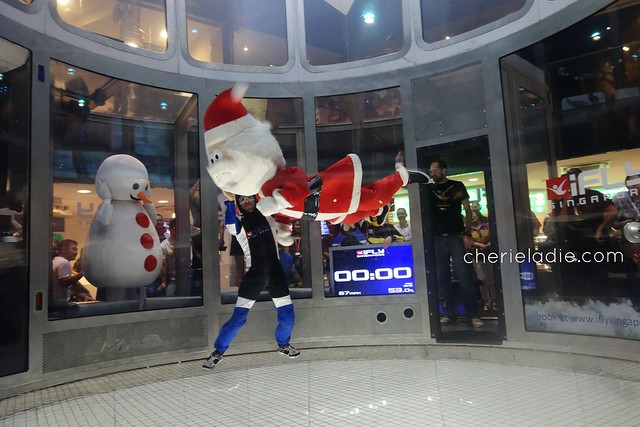 Santa Claus flying at iFly on Christmas 