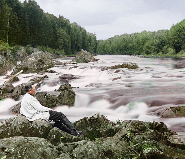 The waterfall Kivach. Suna River, 1915