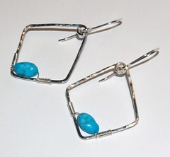 Hammered diamond frames with turquoise