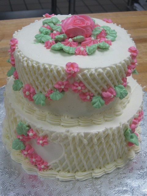 Used a Wilton wedding cake as inspiration