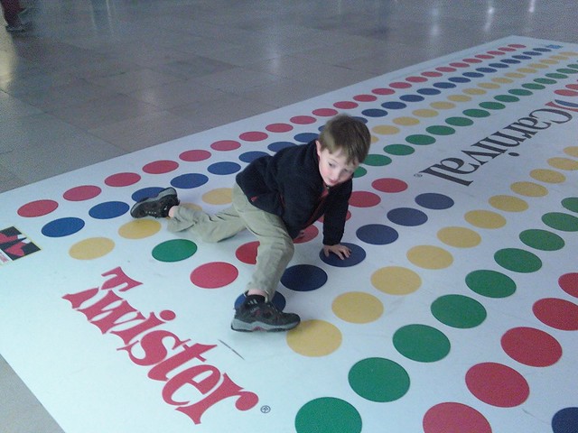 Giant twister game at 30th Street Station