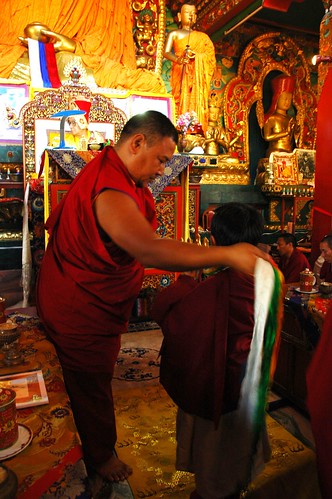 HE Asanga Sakya Rinpoche preparing for the mandala offering, Tharlam Monastery by Wonderlane