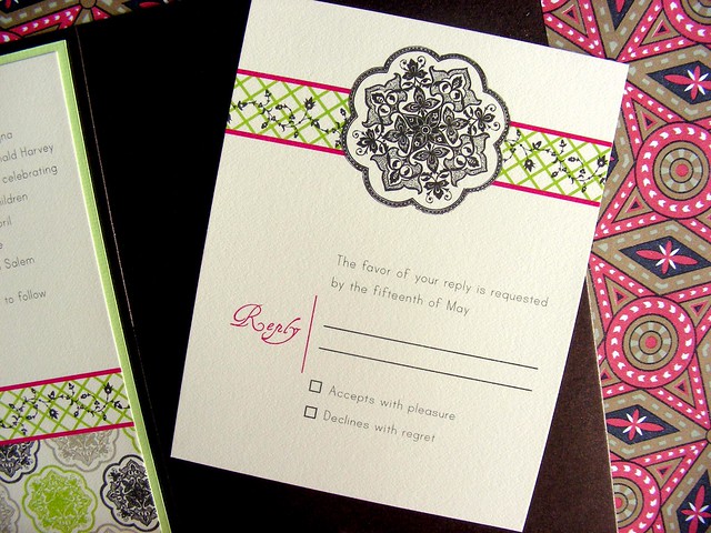 Pure opulence and luxury are the theme of this elegant wedding invitation