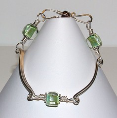 Lampwork & Ribbon bracelet