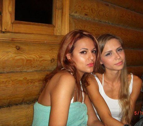 Gettogether of girls in a sauna Me and my friend Masha she is russian 