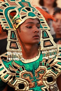 Aztec warrior in the Mazatlan Carnival parade