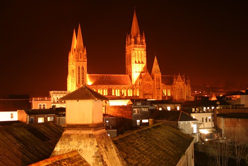 Truro Cathedral at night by Stocker Images