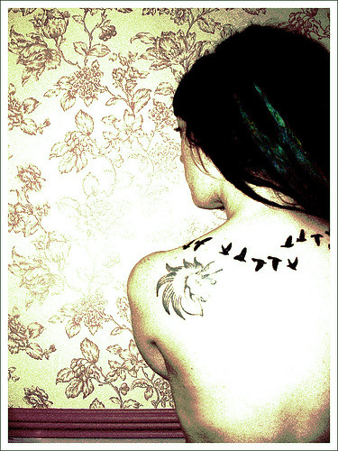 Got my bird silhouette tattoo I love it