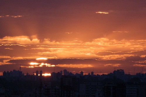 Sun and clouds and rays and Buenos Aires
