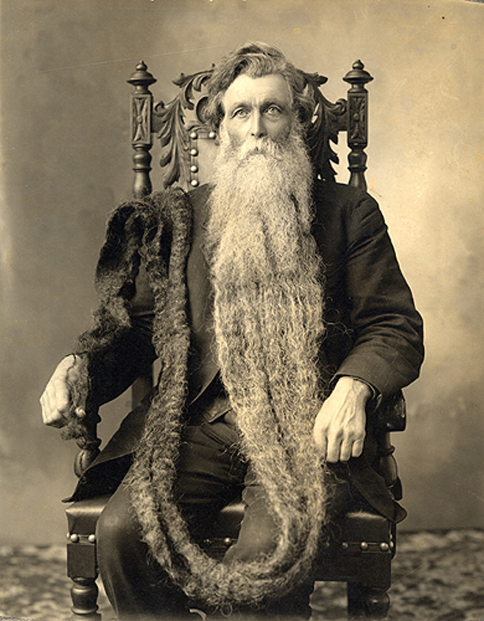 bearded gentleman with an extremely long, matted beard