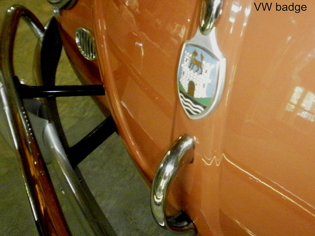 Volkswagen's famous Wolfburg Castle badge This is on a'57 Bug