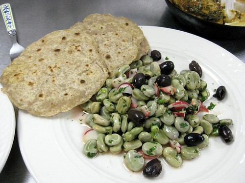 Fava Bean Salad with African Flat Bread