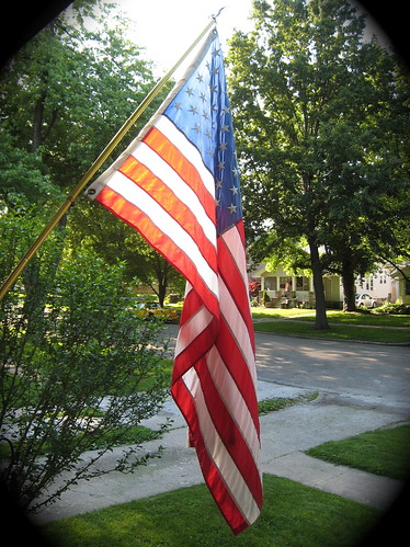 flag at evening