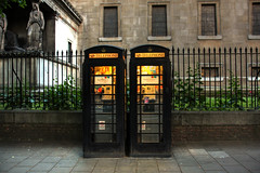 Phone Boxes, in interesting locations.