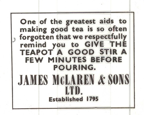 Advert for James McLaren & Sons Tea