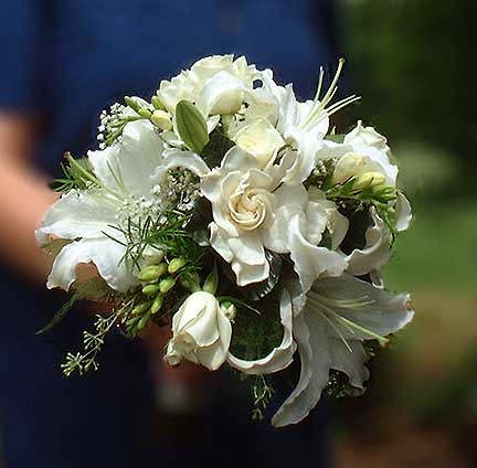 Gardenia Lily fragrant wedding bouquet by Beikmann Associates