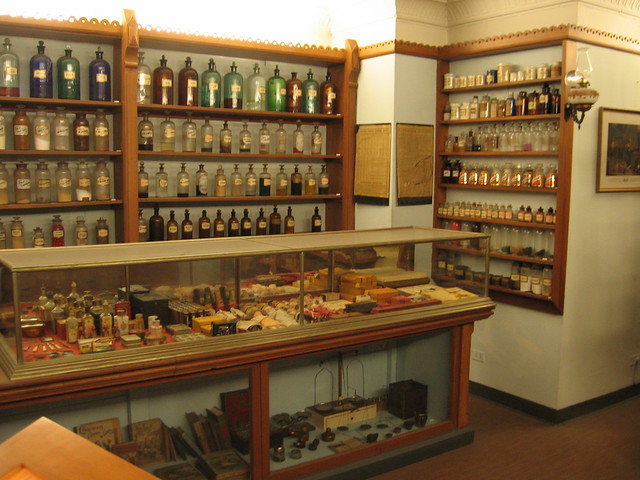 Vintage Cabinets Museum pharmacy  of Surgical  Pharmacy cabinets   of  Science, vintage