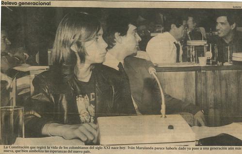 Iván Marulandad con su hijo durante la constituyente de 1991