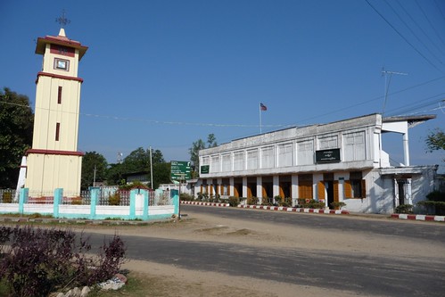 Clocktower and Stadium Grandstand - Bhamo, Myanmar Burma