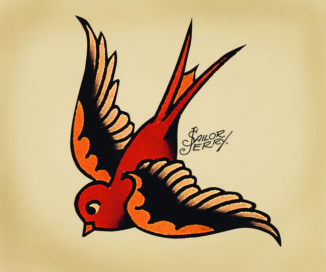 Sailor Jerry Swallow As many of his customers were only docked temporarily