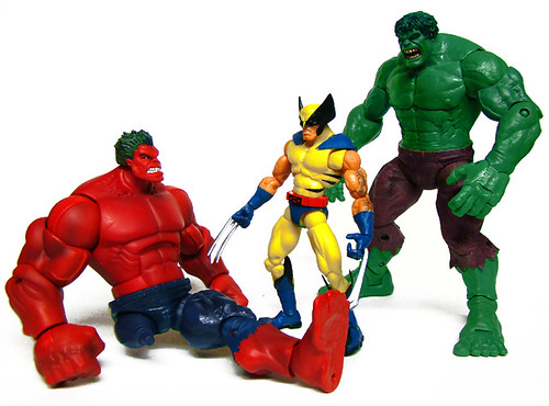 Red Hulk, Wolverine and Hulk
