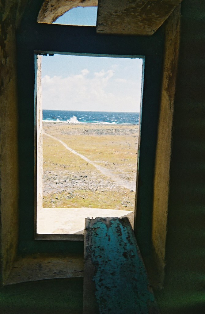 Through Klein Curacao lighthouse window