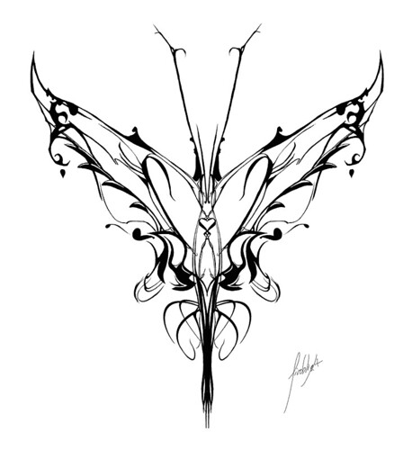 Tribal Vector Butterfly Tattoos