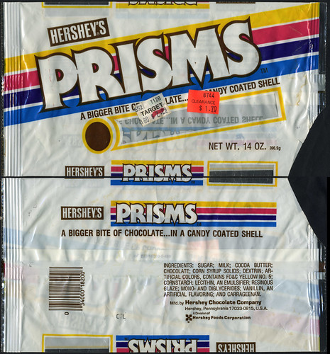 Hershey's Prisms candy coated chocolate bag - 1980's
