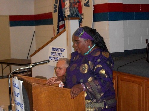 City Councilwoman JoAnn Watson speaking at the Moratorium NOW! Coalition day-long conference in Detroit on how the banks destroyed the city. Watson put forward a proposal for marshall plan for Detroit. (Photo: Abayomi Azikiwe) by Pan-African News Wire File Photos
