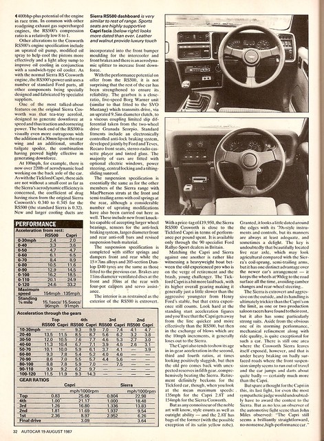 Ford Sierra RS500 Vs Ford Tickford Capri Test 1987 5