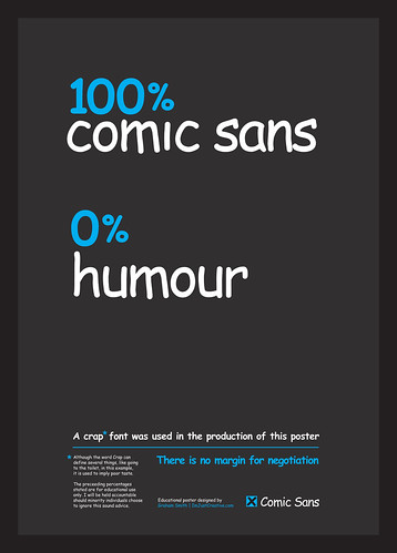 100% Comic Sans, 0% Humour Typographic Poster