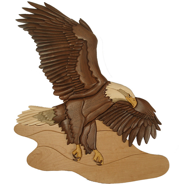 Eagle Intarsia Pattern Wood