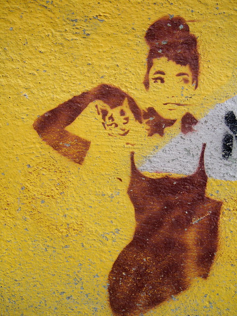 Stencil art Audrey Hepburn Bisbee AZ