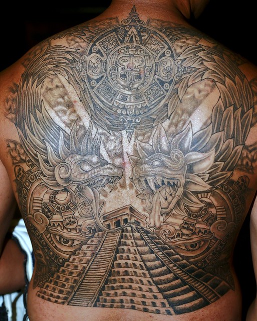 Azteca Maya Tattoo by El gre as I saw this guy when he was going to get 