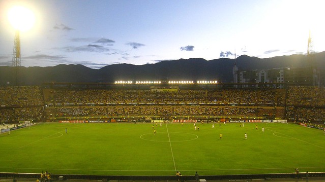 Colombia v Peru in a 2009 World Cup Qualifying match played at Estadio